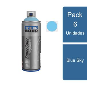 Pack 6 Pinturas Aerosol / Spray Expression Blue Sky Tekbond